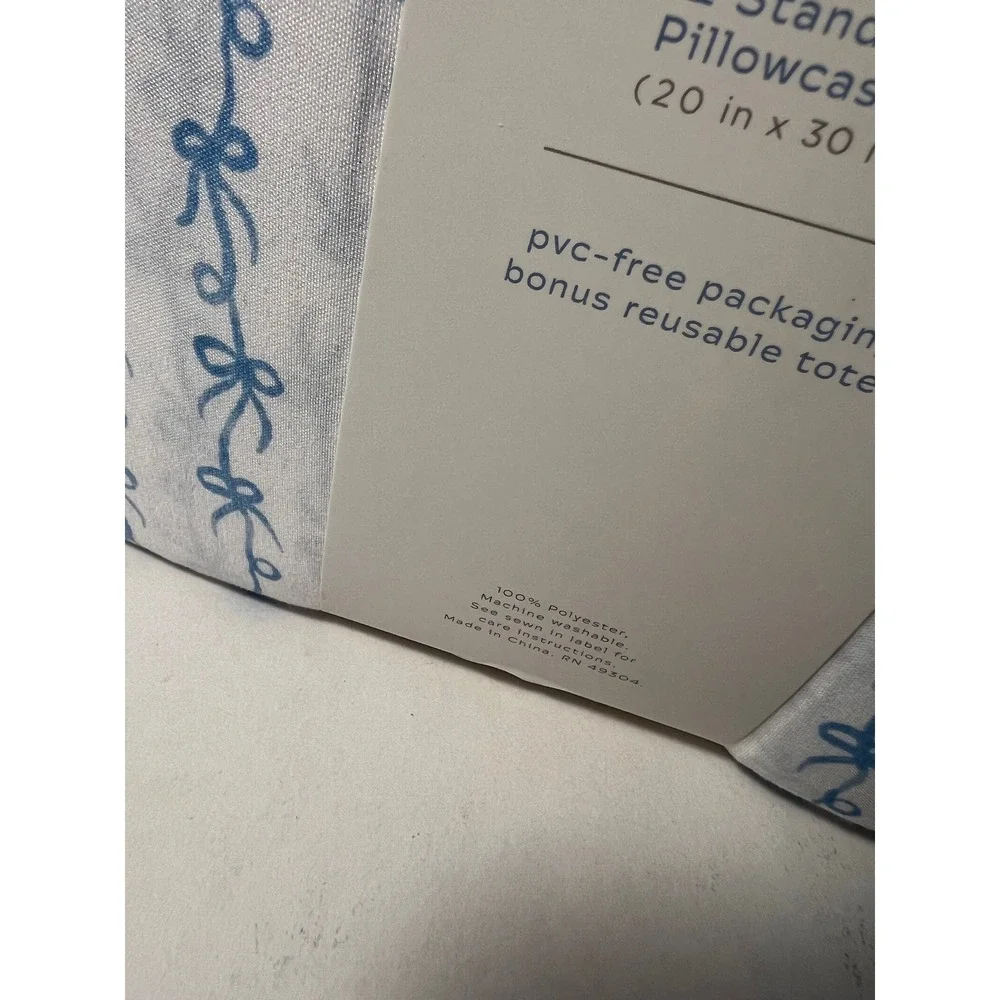 Emma's Studio Queen Sheet Set 4 Pc Blue Bows Extra Soft New Coquette Cottagecore